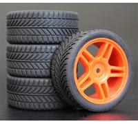 MEXWLOP Lot de 4 pneus Tourisme en Caoutchouc Souple for 1/10 RC Pneus Haute adhérence pour télécommande(905R-6085)