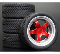 MEXWLOP Lot de 4 pneus Tourisme en Caoutchouc Souple for 1/10 RC Pneus Haute adhérence pour télécommande(9050-6085)