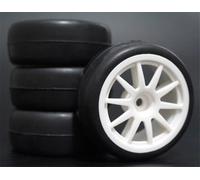 MEXWLOP Lot de 4 pneus Tourisme en Caoutchouc Souple for Voiture RC 1/10 Roues pour Voitures Miniatures radiocommandées(910W-6018)