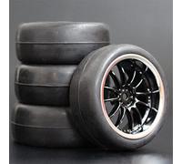 MEXWLOP Lot de 4 pneus Tourisme en Caoutchouc Souple for Voiture RC 1/10 Roues pour Voitures Miniatures radiocommandées(6012-6018)