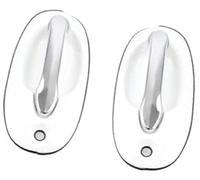 MEXWLOP Poignée de porte latérale voiture, pour Kia, pour Carnival 2000-2006 extérieur pour avant blanc garniture de couvercle de poignée de porte de voiture(BLACK 1pair Front)