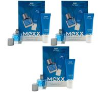 Mexx Man For Him 3 Coffrets = 3 X 30ml Spray EDT + 3 X 50ml Gel Douche