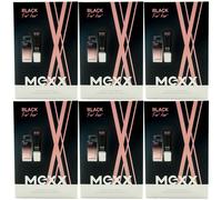 Mexx Noir Femme Set de Cadeau 6 Ensembles = 6 X 30ml Eau de Toilette 50ml Douche