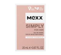 Mexx Simply for Her Eau de toilette fraîche et élégante pour femme Formule naturelle végétalienne Flacon en verre 20 ml