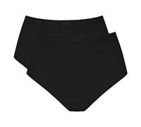 Mey 89604-P2 Lot de 2 culottes de taille pour femme en coton et élasthanne faciles d'entretien Maxislips - Convient pour de grandes tailles, 2 x noir., 46