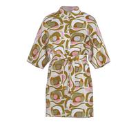 Mey Chemise de nuit 'Nostalgic Geo' beige / cognac / olive / rose, Taille XS