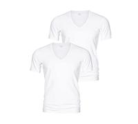 Mey Lot de 2 t-shirts pour homme - Série 46007 Dry Cotton - Avec col en V - Bi-élastique - Agréable au toucher, 2 x blanc., M