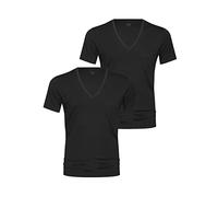 Mey Lot de 2 t-shirts pour homme - Série 46007 Dry Cotton - Avec col en V - Bi-élastique - Agréable au toucher, 2 x noir., M