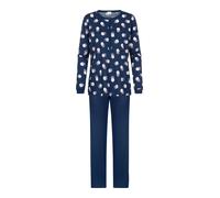 Mey Pyjama beige / bleu foncé / blanc, Taille M