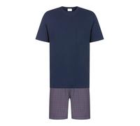 Mey Pyjama court 'Red Tile' bleu foncé / rouge / blanc, Taille XXL