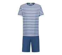 Mey Pyjama court 'Sky Stripes' bleu clair / bleu foncé / rose, Taille L