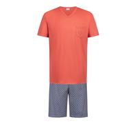 Mey Pyjama court 'Tie Geo' bleu marine / orange, Taille L