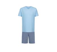 Mey Pyjama court 'Straight Geo' bleu marine / bleu clair / rose clair, Taille M