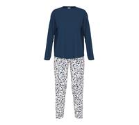 Mey Pyjama 'Soft Leo' camel / ivoire / bleu néon / bleu foncé, Taille M