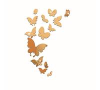 MEYA Lot de 14 stickers muraux 3D en forme de papillon pour décoration intérieure Doré