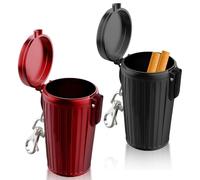 MEYAGOT 2 Pièces Cendrier Portable, Mini Cendrier Avec Mousqueton Et Couvercle, Cendrier De Poche Cendriers De Voyage Pour Terrasse, Cendrier Portable Mini Pour Cigare, Cigarette, Extérieur Usage