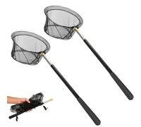 MEYAGOT 2 Pièces Épuisette de Pêche Télescopique 151cm - Filet Pliable en Acier Inoxydable pour Carpe, Truite et Oiseaux