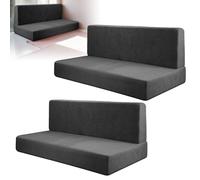 MEYAGOT 2 Pièces Housses De Coussin De Camping, Housse De Canapé, Housses De Coussin De Rechange, Universel Couverture De Canapé Extensible Tout Couvert Canapé Pliant Protecteur(Gris foncé)