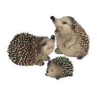 MEYAGOT 3 Pièces Figurine Décorative Hérisson, Bébé Hérisson dans Une Feuille, Statue Réaliste De Hérisson en Polyrésine pour Animaux Résistant Au Gel Et À La Décoloration