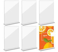 Meyagot 6 Pièces Présentoir De Table A5, Support Pour Menu Porte Affiche Support De Menu Double Face, En Acrylique Transparent Porte-Menu Avec Base Acrylique, Pour Restaurants Menus Hôtel L'École