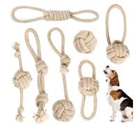 MEYAGOT 7 Pièces Lot de Jouet pour Chien Corde Et Balle Indestructible, À Mâcher Naturel Moelleux Sûr Interactif pour Chiot Petits Moyens Gros