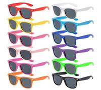 MEYAGOT Lot de 12 Lunettes de Soleil Fluo, Fantaisie pour Fête, Anniversaire, Carnaval, Pool Party - Hommes Femmes (12 Pièces Multicolore)
