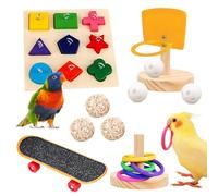 MEYAGOT Lot de 4 jouets pour perroquet, perroquet, puzzle, intelligence, entraînement pour perruches, conures, aras, pinsons