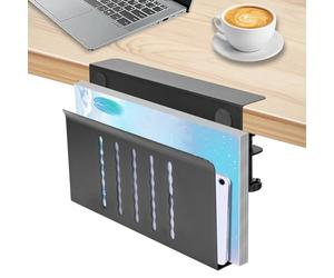 MEYAGOT Rangement Latéral Bureau, Organisateur Portable, Support Pour Ordinateur, Accessoires Pour Bureau À Domicile (Noir)