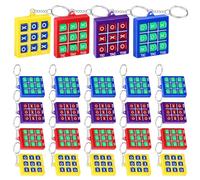 MEYAGOT Tic Tac Toe Jeu de 24 porte-clés Tic Tac Toe Porte-clés pour enfants Tic Tac Toe en plastique Pendentif pour mini sac à dos d'anniversaire garçon fille, conforme aux images, 4.7*5*1cm