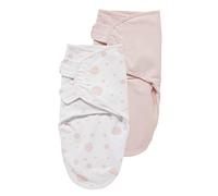 Meyco 310050 SwaddleMeyco Lot de 2 chiffons à pucksack S/M (0-3 mois) Rose Taille M