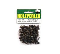 Meyco 85 perles en bois 8mm brun foncé résistant à la sueur et à la salive