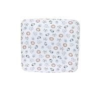 Meyco Baby Animal Housse de matelas à langer (douce et agréable pour la peau, 100% coton, lavable, entretien facile, passe au sèche-linge, taille : 85 x 75 cm), multicolore