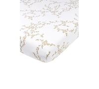 Meyco Baby Branches Drap de lit (Drap de Jersey 100% Coton, Extra Doux, Confortable et Respirant, Ajustement Parfait grâce au Cordon élastique, Taille : 60 x 120 cm), Sable
