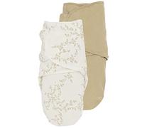 Meyco Baby Branches/Uni Pucksack 2-Pack, Premier équipement pour bébé (Puck Cloth pour bébés de 0 à 3 Mois, Confort de Sommeil Doux, Respirant et Absorbant l'humidité, Aide au Sommeil), Sable