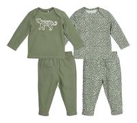 Meyco Baby Cheetah Pyjama pour bébé, Lot de 2 (Pyjama 100% Coton, Doux, Respirant, agréable sur la Peau, Pantalon avec élastique, combinable, Taille : 62/68), Forest Green
