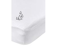 Meyco Baby Drap-Housse en Molleton pour lit d'enfant (Drap-Housse 100% Coton avec sous-Couche PU, imperméable & Absorbant l'humidité, Respirant & Confortable, Taille : 60 x 120 cm), White