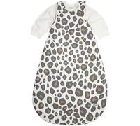 Meyco Baby Panther Sac de couchage 2 pièces, doublé (100% coton, fermeture éclair intégrale, doux pour la peau, infroissable, taille : 74/80), neutre