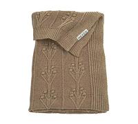 Meyco Baby Romantic Flower Couverture tricotée pour bébé 100% Coton Doux et Respirant Facile d'entretien Couleur Taupe 100 x 150 cm