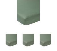 Meyco Baby Uni Drap de lit (Drap de qualité Jersey Doux, 100% Coton, Ajustement Parfait grâce à l'élasticité sur Tout Le pourtour, Respirant, Taille : 60 x 120 cm), Vert forêt (Lot de 4)