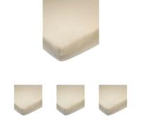 Meyco Baby Uni Drap de lit (Drap de qualité Jersey Doux, 100% Coton, Ajustement Parfait grâce à Un Cordon élastique Tout Autour, Respirant, Taille : 60 x 120 cm), Sable (Lot de 4)