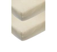 Meyco Baby Uni drap de lit en 2 pièces (drap en jersey doux de haute qualité, 100% coton, ajustement parfait grâce à un cordon élastique tout autour, respirant, taille : 60 x 120 cm), sable