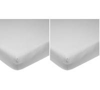 Meyco Baby Uni Drap de Matelas pour sommier (Drap en qualité Jersey Doux, 100% Coton, Ajustement Parfait grâce à l'élastique intégré, Respirant, Taille : 75 x 95 cm), Gris Clair (Lot de 2)