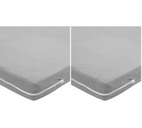 Meyco Baby Uni Housse de Matelas pour lit de Voyage (Housse 100% Coton, Douce pour la Peau, Extensible, Lavable et adaptée au sèche-Linge, Taille : 60 x 120 cm), Grey (Lot de 2)