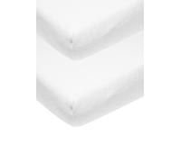 Meyco Baby Uni Molton Stretch 2-Pack Drap de lit (protège-Matelas imperméable, Extra Extensible et Respirant, Drap 80% Coton, Taille : 40 x 80/90cm), Blanc