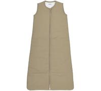 Meyco Baby Woven Uni Sac de couchage pour bébé, sac d'éveil (100% coton, doux pour la peau, forme sûre, longue fermeture éclair, sac de couchage d'été pour bébé, taille : 70 cm), Taupe