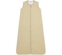 Meyco Baby Woven Uni Sac de Couchage pour bébé, Sac d'éveil (100% Coton, Doux pour la Peau, Forme sûre, Longue Fermeture éclair, Sac de Couchage d'été pour bébé, Taille : 90 cm), Sable