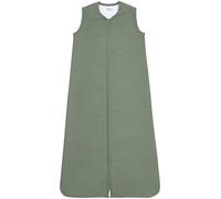 Meyco Baby Woven Uni Sac de Couchage pour bébé, Sac d'éveil (100% Coton, Doux pour la Peau, Forme sûre, Longue Fermeture éclair, Sac de Couchage d'été pour bébé, Taille : 110 cm), Forest Green