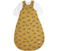 Meyco Baby Zebra Animal Gigoteuse 2 pièces, doublée (100% coton, fermeture éclair intégrale, agréable à la peau, infroissable, taille : 74/80), miel doré