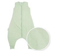 Meyco Combinaison de Sommeil d'hiver Baby Jumper (Sac de Couchage en 100% Coton Slub, Doux, Respirant, régulateur d'humidité, 2.0 TOG, Taille : 104 cm), Soft Green