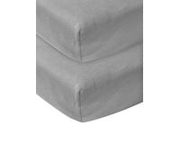 Meyco Drap-Housse Lot de 2 Berceau bébé 40x80/90cm Jersey Grey | 100 % coton - Certifié Oeko Tex - Drap-housse - Élastique sur tout le pourtour - respirant & doux pour la peau